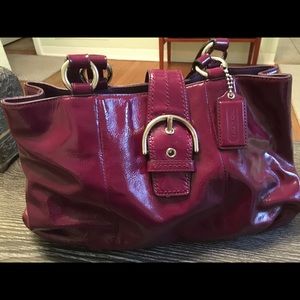 Coach purse fuchsia patent leather